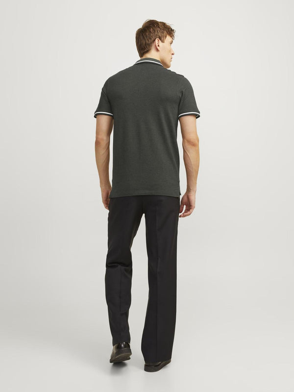 Jack & Jones Mens Paulos Play Slim Fit Short Sleeve Polo-FOREST NIGHT - Borderland Muff