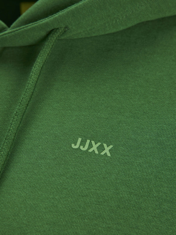 JJXX ladies Abbie Overhead Relaxed Fit Hooded Sweatshirt-GREEN - Borderland Muff