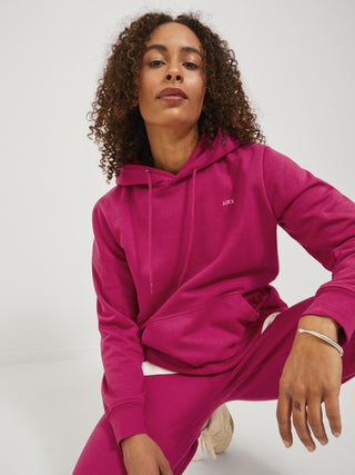 JJXX ladies Abbie Overhead Relaxed Fit Hooded Sweatshirt-CERISE - Borderland Muff