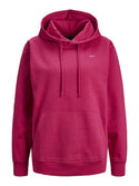 JJXX ladies Abbie Overhead Relaxed Fit Hooded Sweatshirt-CERISE - Borderland Muff
