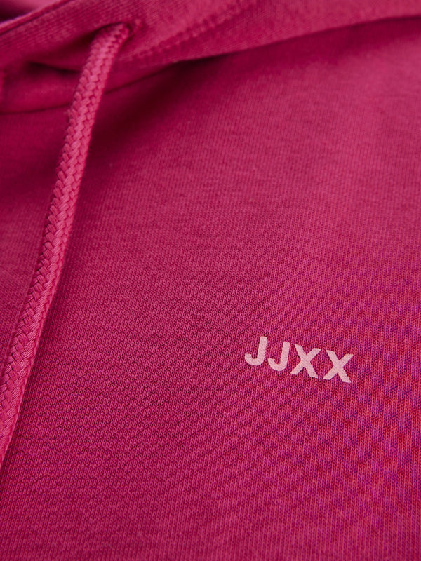 JJXX ladies Abbie Overhead Relaxed Fit Hooded Sweatshirt-CERISE - Borderland Muff