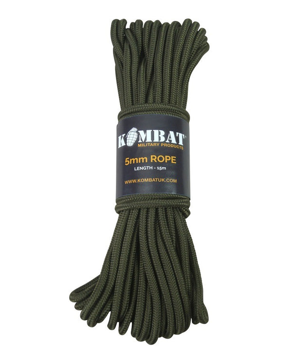 Kombat UK Rope 15m x 5mm Olive - Borderland Muff