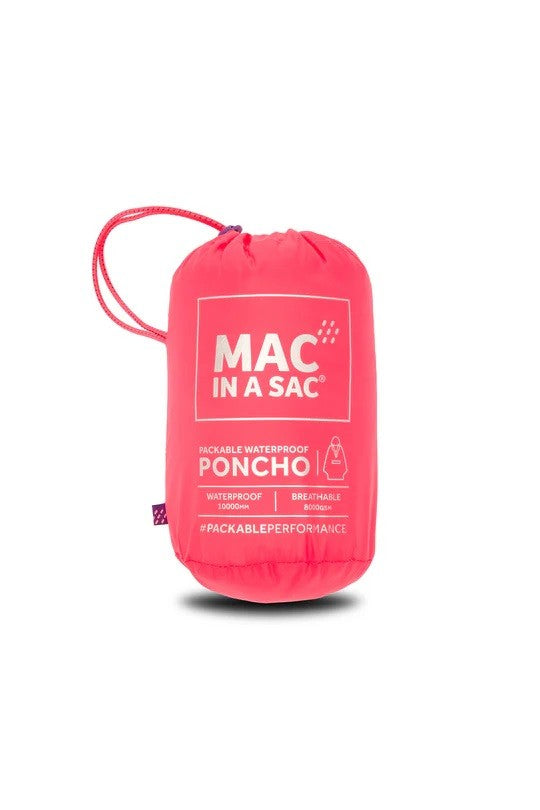 Mac in a Sac Adults Waterproof Breathable Windproof Unisex Packable Poncho-NEON MELON - Borderland Muff