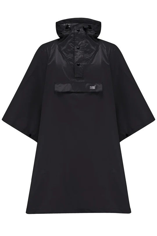 Mac in a Sac Adults Waterproof Breathable Windproof Unisex Packable Poncho-BLACK - Borderland Muff