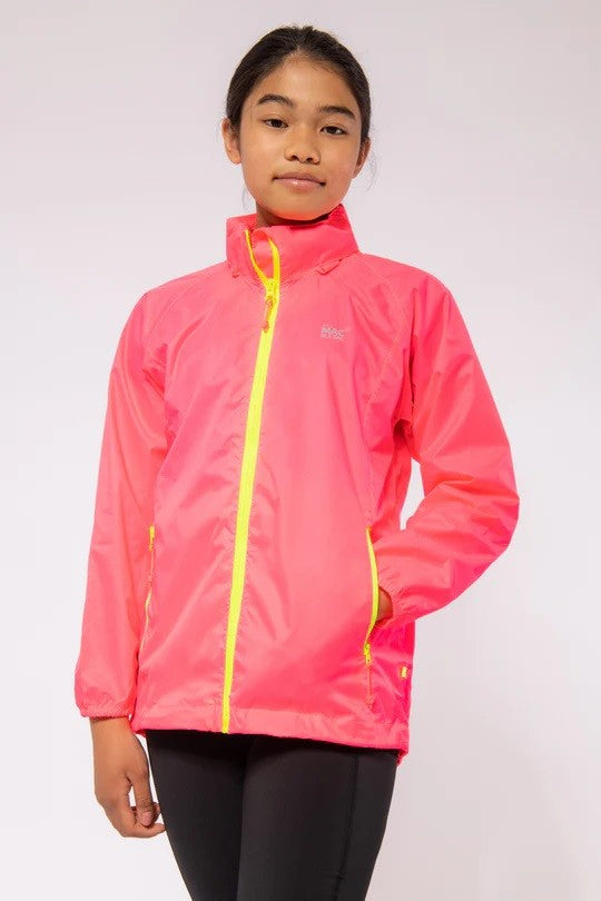 Mac in a Sac Kids Waterproof Breathable Windproof Packable Origin Jacket-NEON PINK - Borderland Muff