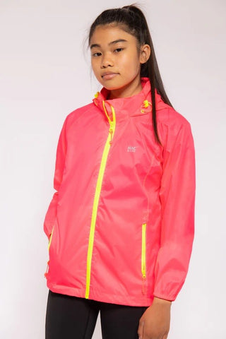 Mac in a Sac Kids Waterproof Breathable Windproof Packable Origin Jacket-NEON PINK - Borderland Muff