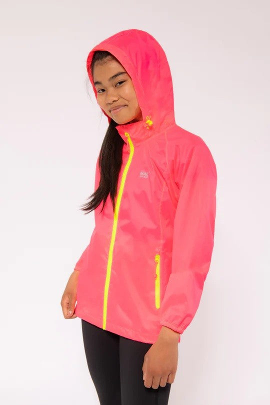 Mac in a Sac Kids Waterproof Breathable Windproof Packable Origin Jacket-NEON PINK - Borderland Muff