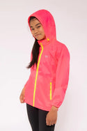 Mac in a Sac Kids Waterproof Breathable Windproof Packable Origin Jacket-NEON PINK - Borderland Muff