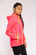 Mac in a Sac Kids Waterproof Breathable Windproof Packable Origin Jacket-NEON PINK - Borderland Muff
