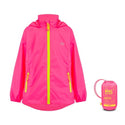 Mac in a Sac Kids Waterproof Breathable Windproof Packable Origin Jacket-NEON PINK - Borderland Muff