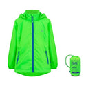 Mac in a Sac Kids Waterproof Breathable Windproof Packable Origin Jacket-NEON GREEN - Borderland Muff