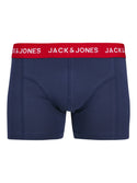 Jack & Jones Mick 3 Pack Cotton Stretch Trunks-DEEP BLUE - Borderland Muff