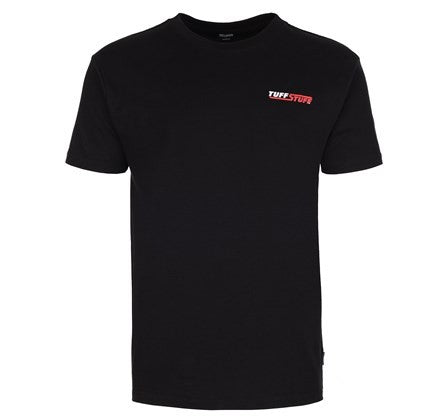 Tuff Stuff Mens Logo 100% Cotton Stretch Regular Fit Work T-shirt-BLACK - Borderland Muff