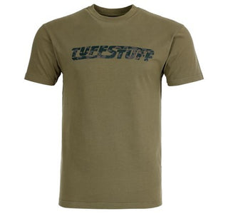 Tuff Stuff Mens Logo 100% Cotton Stretch Regular Fit Work T-shirt-OLIVE - Borderland Muff