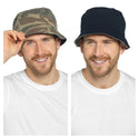 Mens Camo Print Reversible Bucket Hat-CAMO GREEN - Borderland Muff