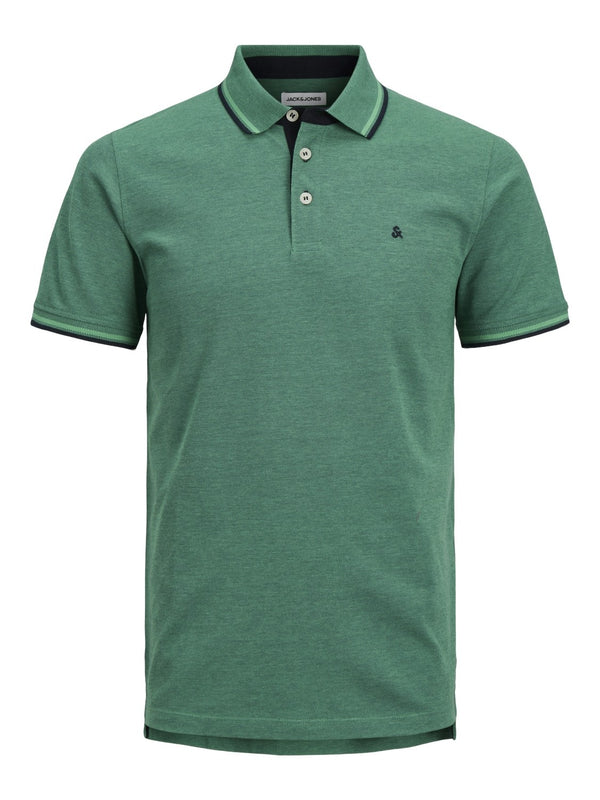 Jack & Jones Mens Paulos Play Slim Fit Short Sleeve Polo-TEAL - Borderland Muff