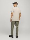 Jack & Jones Mens Paulos Play Slim Fit Short Sleeve Polo-MOONBEAM - Borderland Muff