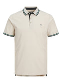 Jack & Jones Mens Paulos Play Slim Fit Short Sleeve Polo-MOONBEAM - Borderland Muff