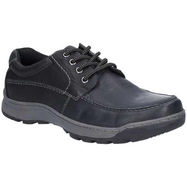 Hush Puppies Mens Tucker Memory Foam Lace Up Leather Shoe-BLACK - Borderland Muff