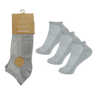 Mens 865 3 Pack Bamboo Grey Low Trainer Sock Size 6-11 - Borderland Muff