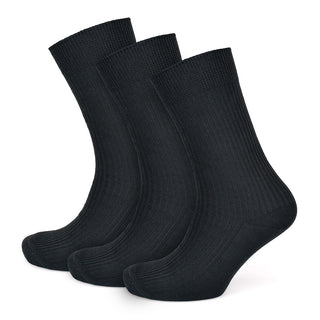Tom Franks Mens 613  3 pack Plain Non elastic Ribbed 3 pack Socks 7-11 - Borderland Muff
