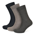 Tom Franks Mens 613  3 pack Plain Non elastic Ribbed 3 pack Socks 7-11 - Borderland Muff