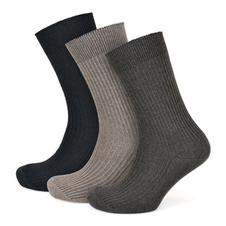 Tom Franks Mens 613  3 pack Plain Non elastic Ribbed 3 pack Socks 7-11 - Borderland Muff