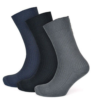 Tom Franks Mens 613  3 pack Plain Non elastic Ribbed 3 pack Socks 7-11 - Borderland Muff