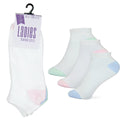 Ladies 3 Pack White Trainer Socks With Contrast Heel & Toe - Borderland Muff