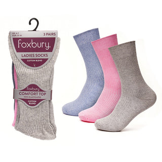 Ladies 3 Pack 498 Softtop Socks Size 4-7 - Borderland Muff