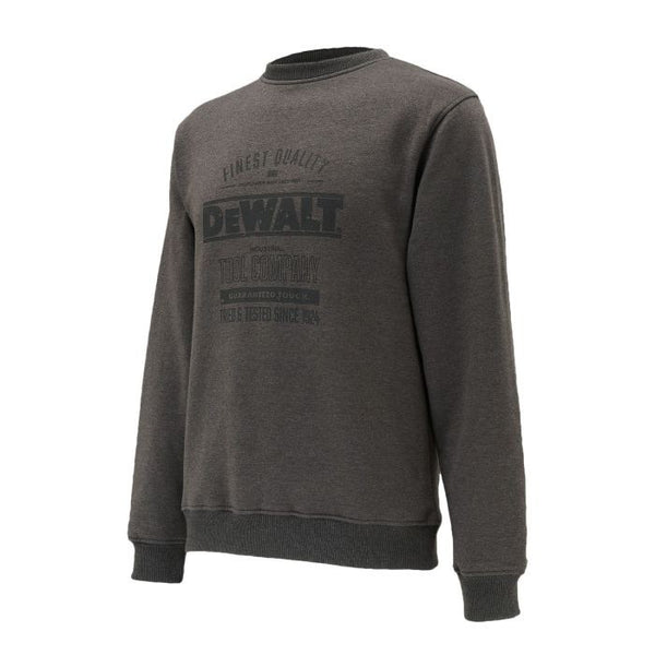 DeWalt Mens Delaware Crew Neck Regular Fit Work Top Sweatshirt-CHARCOAL - Borderland Muff