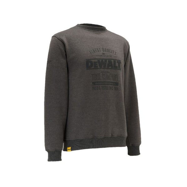 DeWalt Mens Delaware Crew Neck Regular Fit Work Top Sweatshirt-CHARCOAL - Borderland Muff