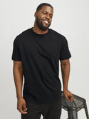 Jack & Jones Mens Plus Size Loose Fit Bradley Short Sleeve T-Shirt-BLACK - Borderland Muff