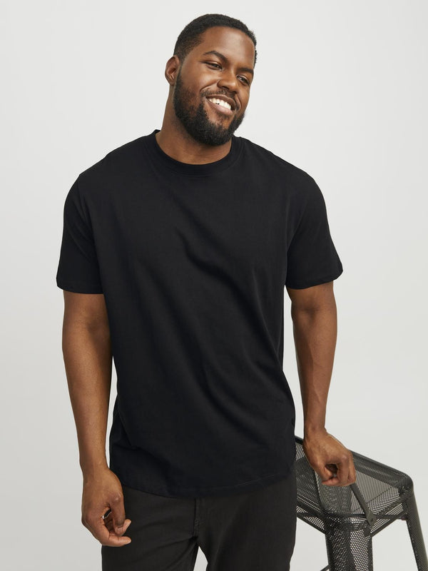 Jack & Jones Mens Plus Size Loose Fit Bradley Short Sleeve T-Shirt-BLACK - Borderland Muff