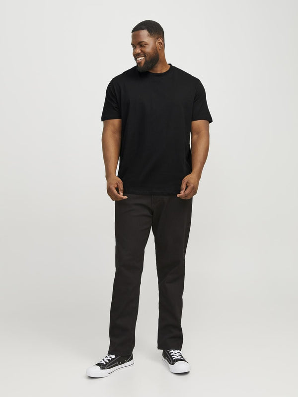 Jack & Jones Mens Plus Size Loose Fit Bradley Short Sleeve T-Shirt-BLACK - Borderland Muff