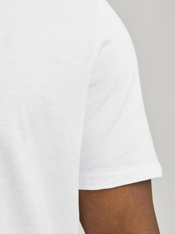 Jack & Jones Mens Plus Size Loose Fit Bradley Short Sleeve T-Shirt-WHITE - Borderland Muff