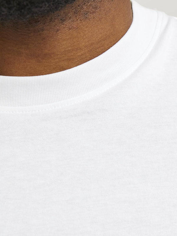Jack & Jones Mens Plus Size Loose Fit Bradley Short Sleeve T-Shirt-WHITE - Borderland Muff