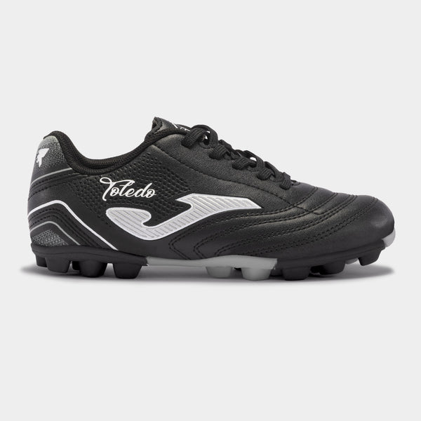 JOMA Kids Hard Ground Toledo 2401 Football Boots - Rubber Sole -BLACK WHITE - Borderland Muff