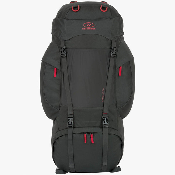 Highlander Rambler 88L Water Repellent Hard Wearing Rucksack-GREY - Borderland Muff