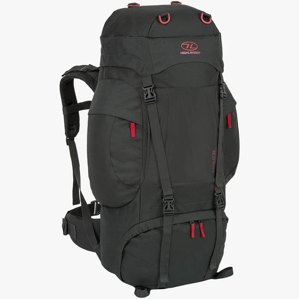 Highlander Rambler 88L Water Repellent Hard Wearing Rucksack-GREY - Borderland Muff