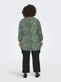 Only Carmakoma Ladies Carbaboost 3/4 Sleeve Regular Fit Plus Size Blouse-GREEN - Borderland Muff