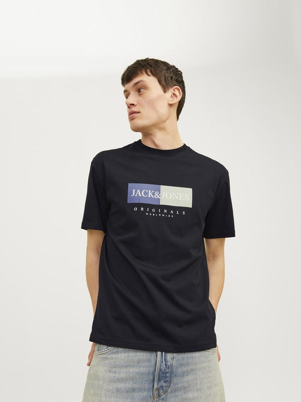 Jack & Jones Mens Fredeiksberg Regular Fit 100% Cotton Tee-BLACK - Borderland Muff