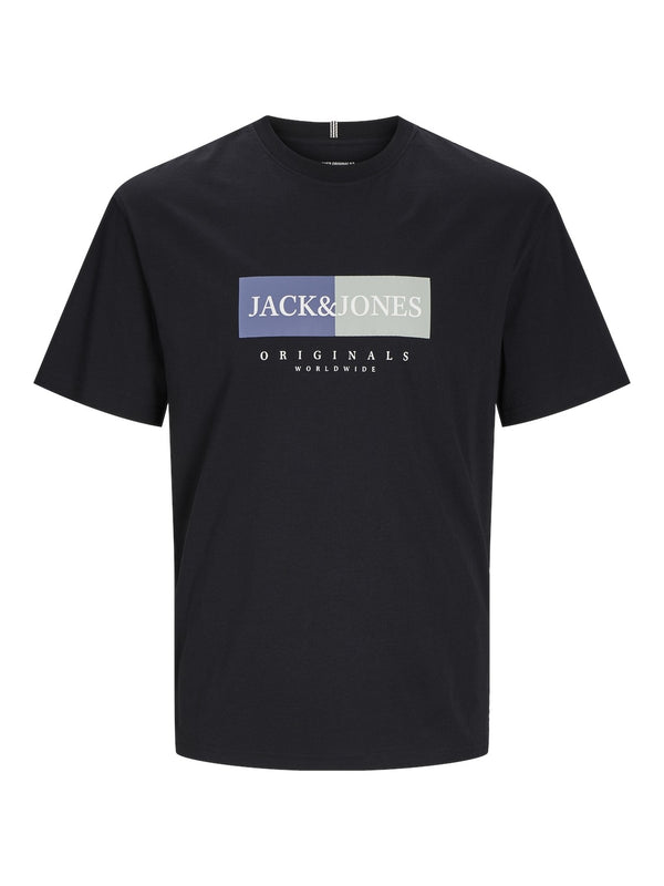 Jack & Jones Mens Fredeiksberg Regular Fit 100% Cotton Tee-BLACK - Borderland Muff