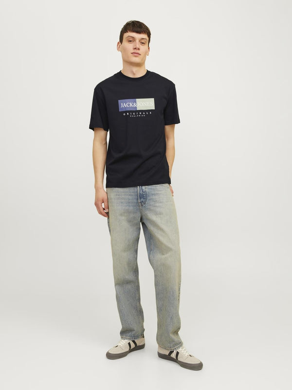 Jack & Jones Mens Fredeiksberg Regular Fit 100% Cotton Tee-BLACK - Borderland Muff