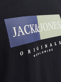 Jack & Jones Mens Fredeiksberg Regular Fit 100% Cotton Tee-BLACK - Borderland Muff