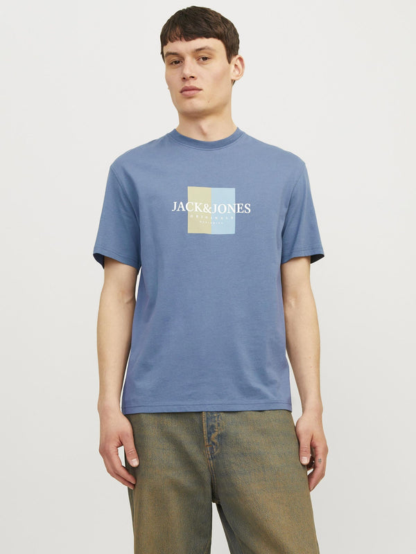 Jack & Jones Mens Fredeiksberg Regular Fit 100% Cotton Tee-NIGHT - Borderland Muff