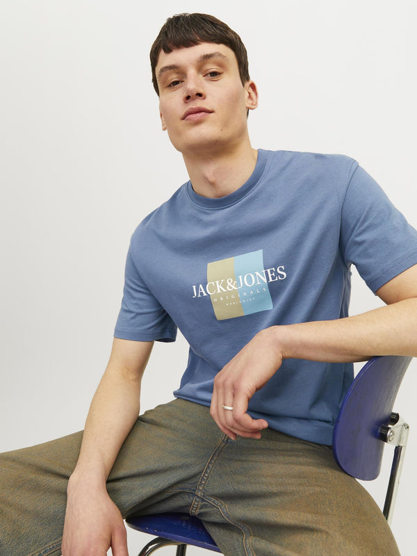 Jack & Jones Mens Fredeiksberg Regular Fit 100% Cotton Tee-NIGHT - Borderland Muff