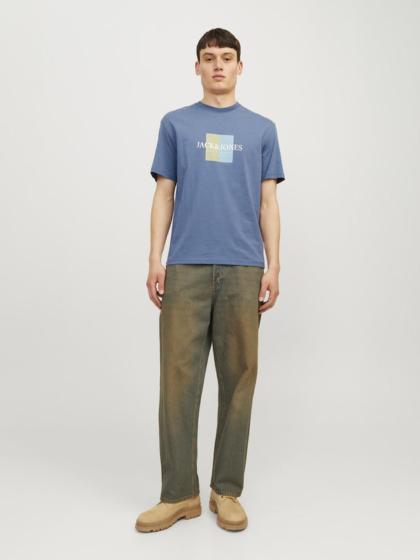 Jack & Jones Mens Fredeiksberg Regular Fit 100% Cotton Tee-NIGHT - Borderland Muff