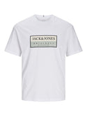 Jack & Jones Mens Fredeiksberg Regular Fit 100% Cotton Tee-BRIGHT WHITE - Borderland Muff