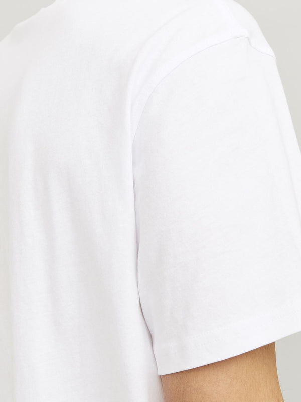 Jack & Jones Mens Fredeiksberg Regular Fit 100% Cotton Tee-BRIGHT WHITE - Borderland Muff